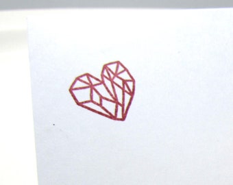 Mini stamp "Geo Heart", small stamp with geometric heart, heart stamp geometric, mitgebsel children's birthday, gift under 4 euros