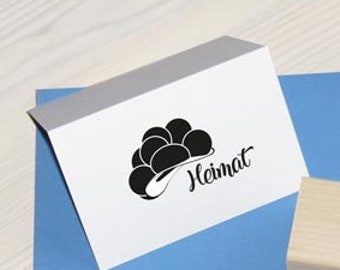 Bollenhut "Heimat" stamp 2, wooden stamp with Bollenhut and Heimat, Black Forest stamp