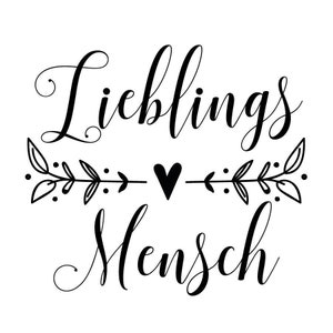 Stempel Lieblingsmensch, Holzstempel Lieblings Mensch, Stempel Herz und Text, Servietten stempeln, Stempel für Bestecktasche