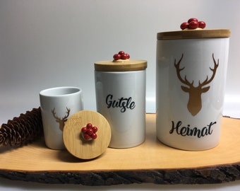 Black Forest box with Bollenhut, 3 sizes to choose from, Black Forest gift, Black Forest storage, Bollenhut souvenir, ceramic box deer