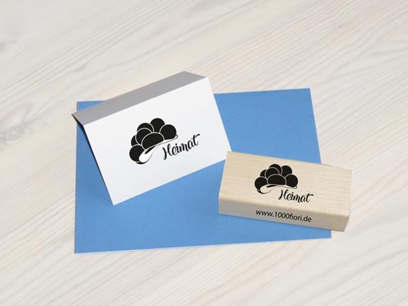 Bollenhut "Heimat" stamp 2, wooden stamp with Bollenhut and Heimat, Black Forest stamp image 1