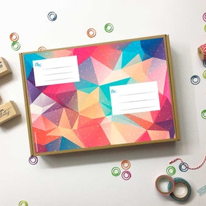 5 adesivos de pacote "Geometria" DIN A4 ou DIN A5, adesivos de endereço para letras maxi