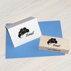 Bollenhut "Heimat" stamp 2, wooden stamp with Bollenhut and Heimat, Black Forest stamp image 2