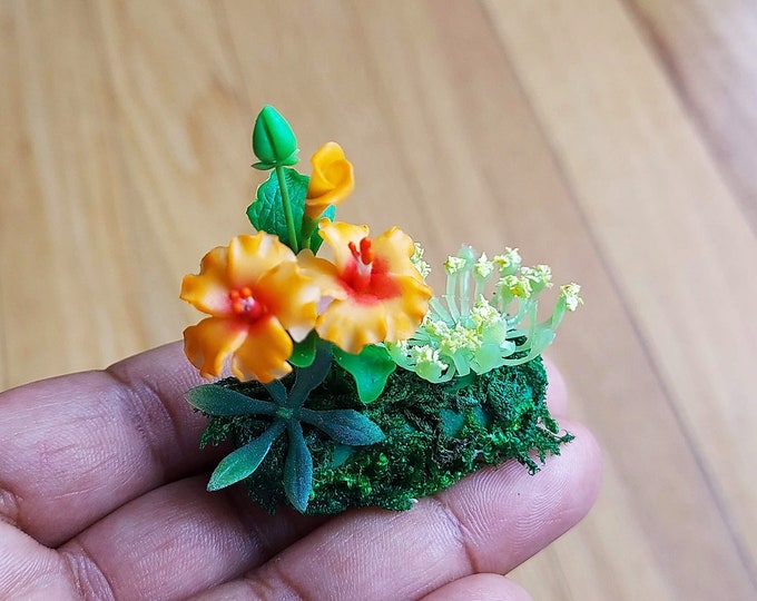 Miniature Dollhouse Plantsdollhouse Flowerminiature Hibiscus