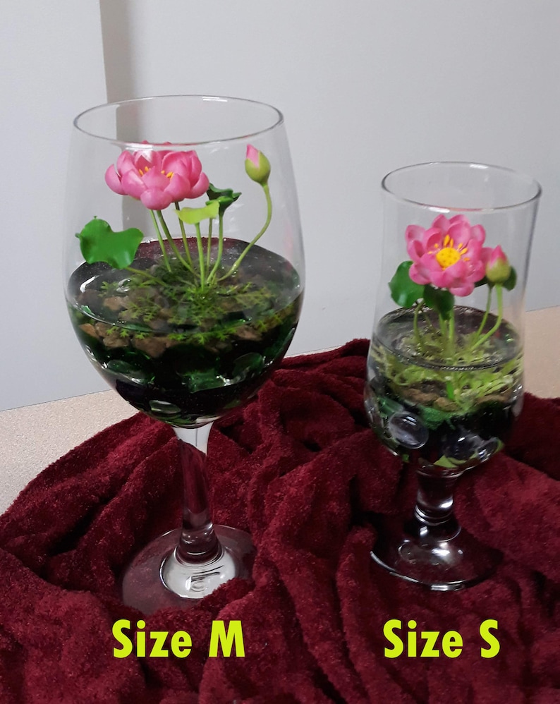 small Lotus-small water lily-desk decor-Artificial Lotus-Artificial tree-Clay Flower-Clay lotus