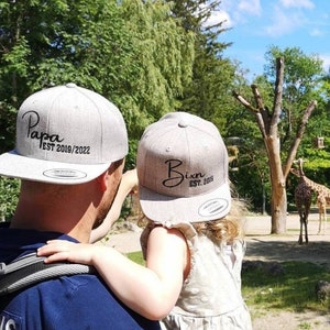 Cap Set mit Aufschrift personalisiertes Cap Stickerei Vatertag Geschenk Papa Dad Son Bild 1