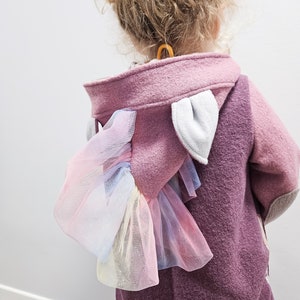 Veste de promenade licorne Licorne pas licorne Veste de blocage de couleur Veste bouillie en laine Veste enfant 74 140 image 1