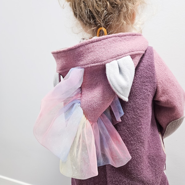 Veste de promenade licorne | Licorne | (pas) licorne | Veste de blocage de couleur | Veste bouillie en laine | Veste enfant 74 - 140