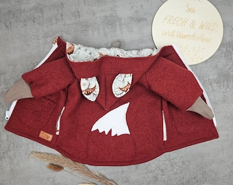 Wollwalkjacke Fuchs | Mantel | Fuchsjacke | Kinderjacke aus Wolle | Wolljacke