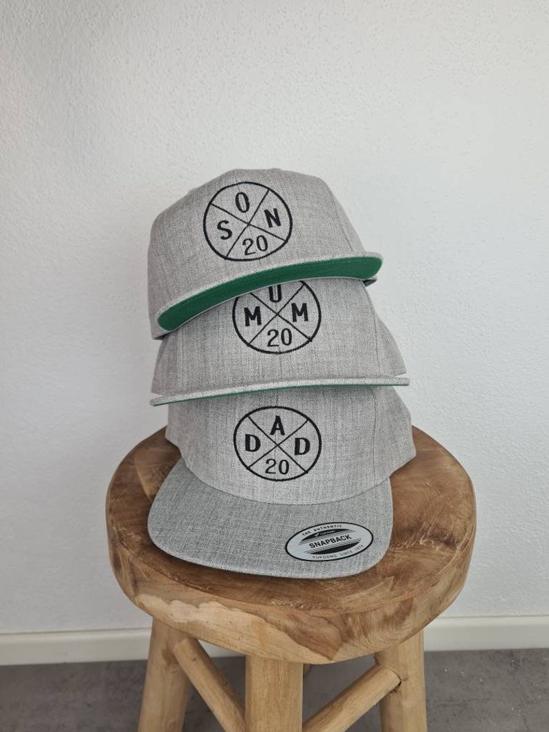 Cap mit Aufschrift personalisiertes Cap Stickerei Vatertag Geschenk Papa Dad Son Bild 3