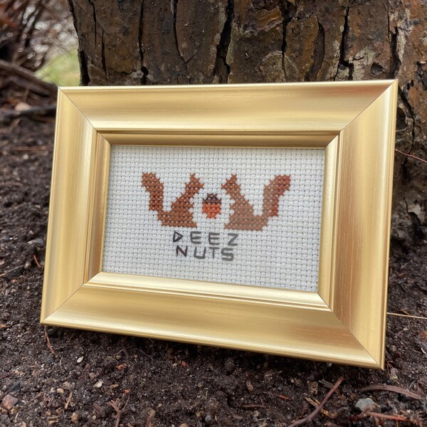 Deez Nuts Snoop Dogg Rap Lyrics Subversive Sassy Snarky Cross Stitch Frame