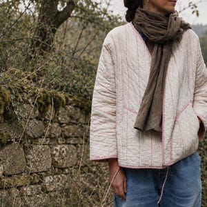 Quilted Cotton Kimono Jacket, Reversible, Handmade Organic Cotton Coat