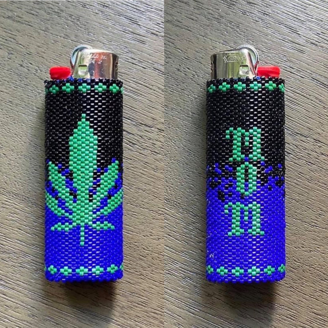 For Mom Ombré Pot Leaf Lighter Case / Beaded Ombré Marijuana Etsy