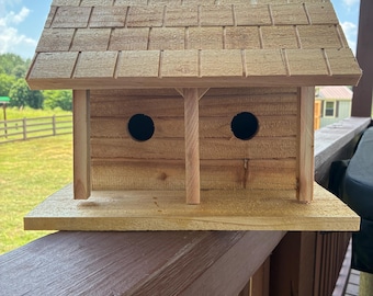 Handmade 2 Room Cedar Birdhouse