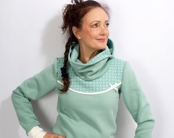 Sweater Pygmy mint flower hoodie women