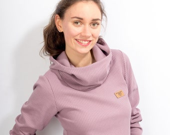 Hoodie JO Piqué lavendel Pulli Longsleeve Kapuzenshirt Kapuzenpulli rosa Baumwollpulli lila