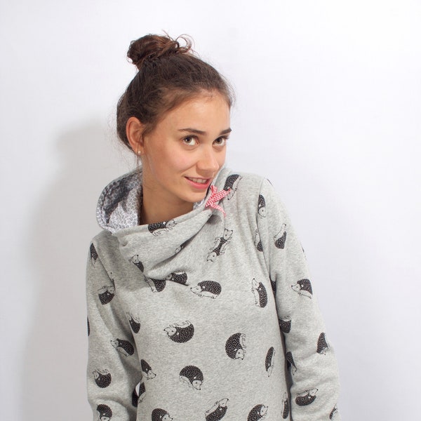 Pulli Pygmy Hedgehog Grey Hoodie Ladies