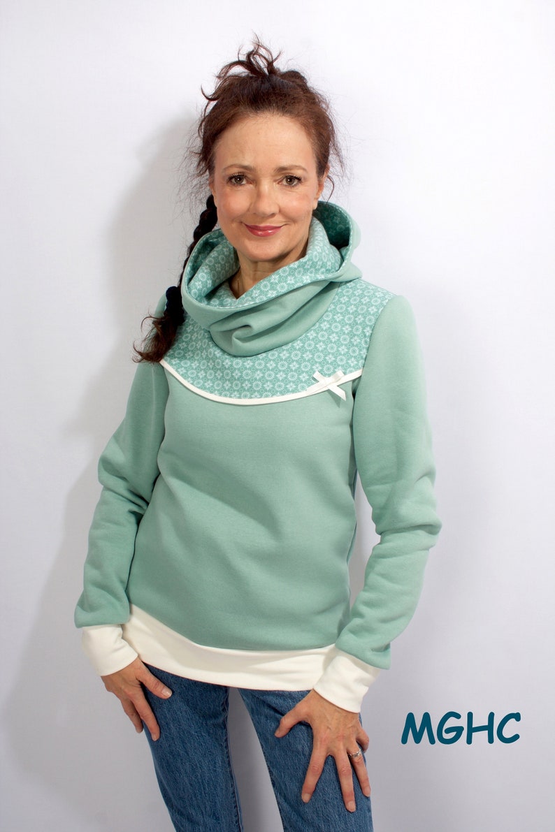 Sweater Pygmy mint flower hoodie women image 4