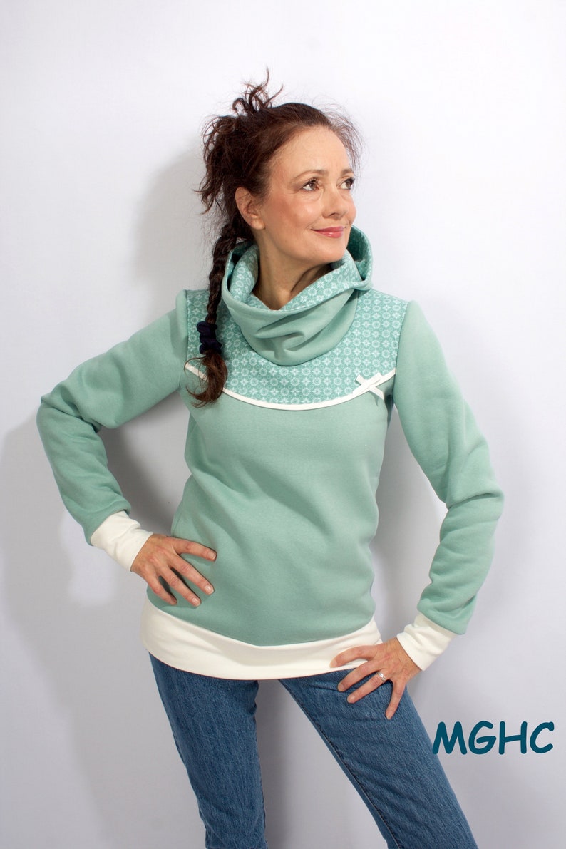 Sweater Pygmy mint flower hoodie women image 1