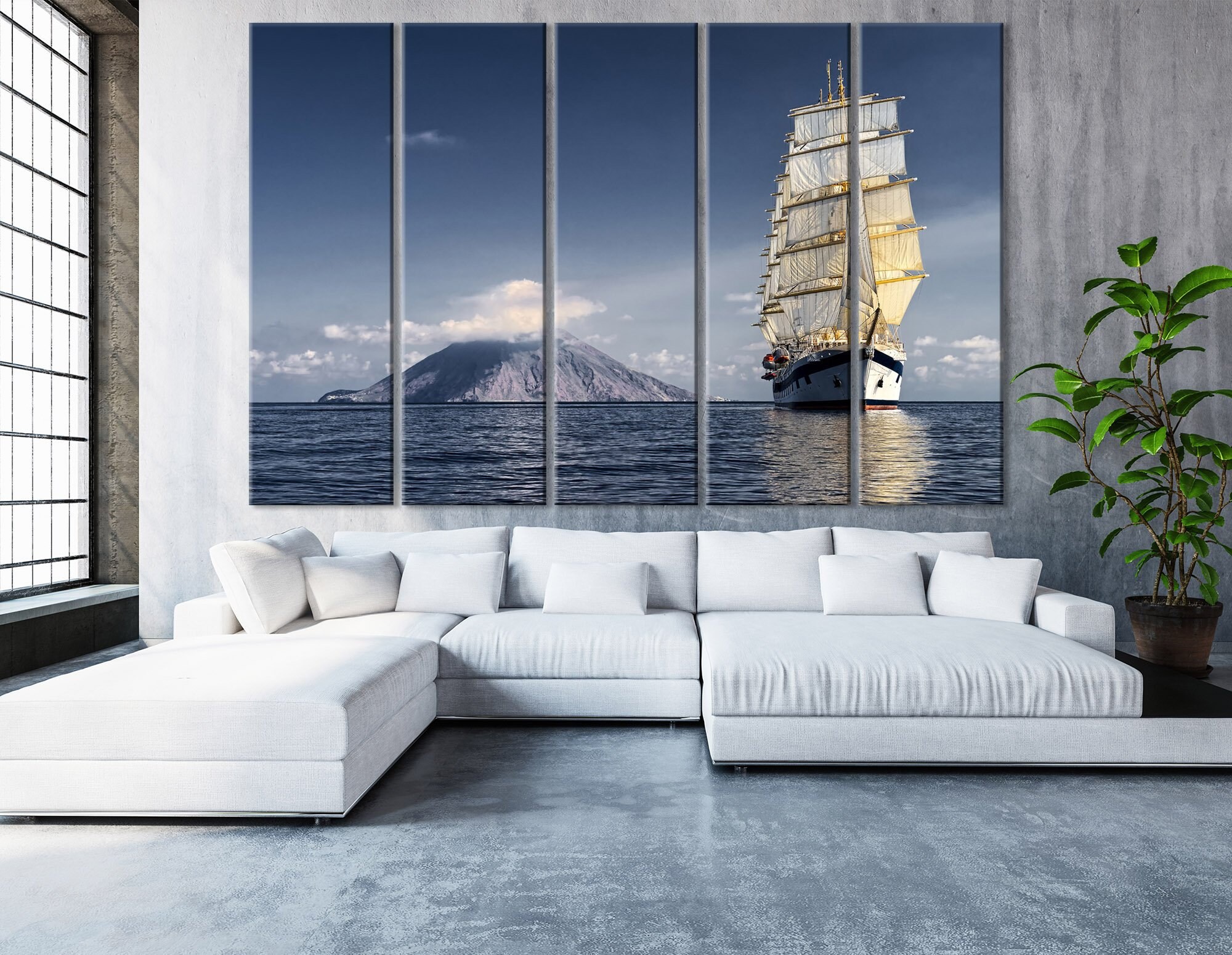 Sailing Ship Canvas Print Cruise Wall Art Luxury Retro Etsy