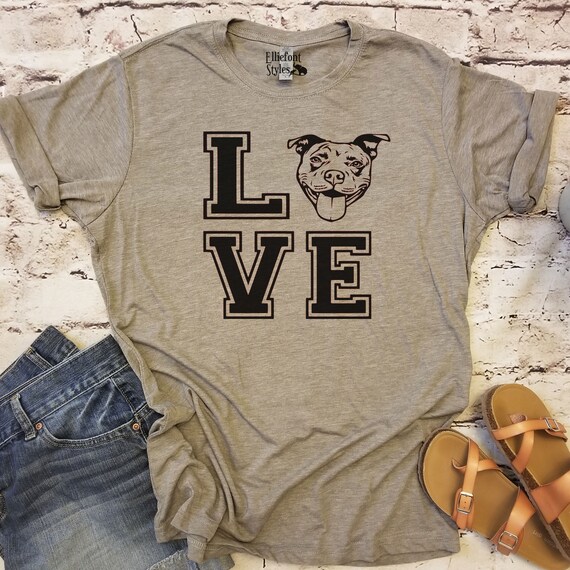 Pitbull Love Varsity Style Pit Bull Shirt Vintage Pitbull Etsy