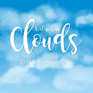 Soft Watercolour Clouds Clipart PNGs
