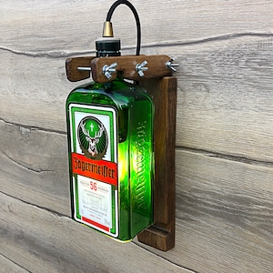 JAGERMAISTER Wall lamp JAGERMAISTER bottle Lamp Kitchen decor Lamp Bar decor light Liquor Bottle lamp Alcohol Bottle lamp Bedroom Lamp