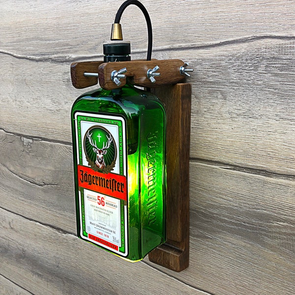 JAGERMAISTER Wall lamp JAGERMAISTER bottle Lamp Kitchen decor Lamp Bar decor light Liquor Bottle lamp Alcohol Bottle lamp Bedroom Lamp