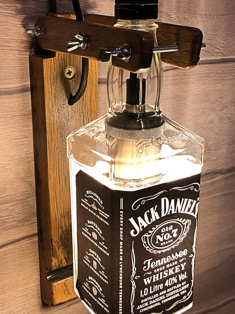 JACK DANIELS Wall lamp whiskey bottle Lamp Kitchen decor Lamp Bar decor light Liquor Bottle lamp Alcohol Bottle lamp Bedroom Lamp image 5