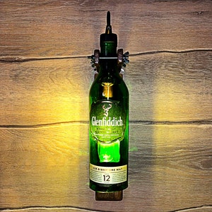 GLENFIDDICH Wall lamp GLEN whiskey bottle Lamp Kitchen decor Lamp Bar decor light Liquor Bottle lamp Alcohol Bottle lamp Bedroom Lamp