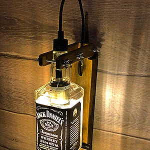 JACK DANIELS Wall lamp whiskey bottle Lamp Kitchen decor Lamp Bar decor light Liquor Bottle lamp Alcohol Bottle lamp Bedroom Lamp image 3