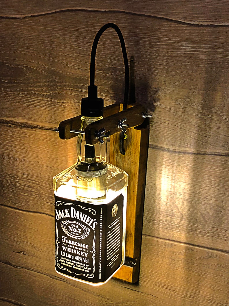 JACK DANIELS Wall lamp whiskey bottle Lamp Kitchen decor Lamp Bar decor light Liquor Bottle lamp Alcohol Bottle lamp Bedroom Lamp image 3
