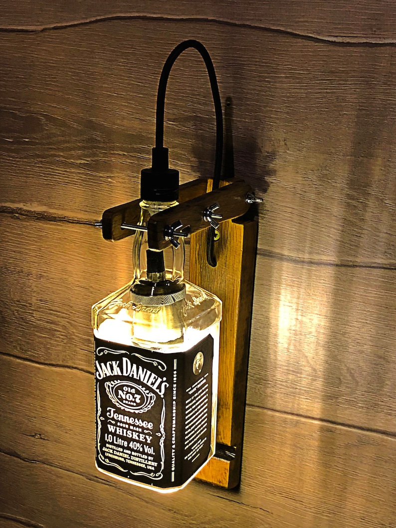 JACK DANIELS Wall lamp whiskey bottle Lamp Kitchen decor Lamp Bar decor light Liquor Bottle lamp Alcohol Bottle lamp Bedroom Lamp image 3