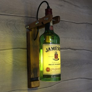 Jameson Wall lamp Jameson whiskey bottle Lamp Kitchen decor Lamp Bar decor light Liquor Bottle lamp Alcohol Bottle lamp Bedroom Lamp image 1