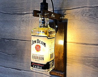 JIM BEAM Wall lamp  whiskey bottle Lamp Kitchen decor Lamp Bar decor light Liquor Bottle lamp Alcohol Bottle lamp Bedroom Lamp