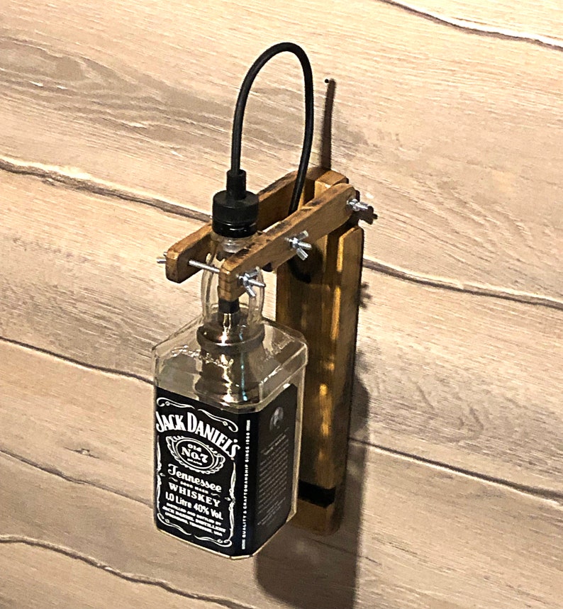 JACK DANIELS Wall lamp whiskey bottle Lamp Kitchen decor Lamp Bar decor light Liquor Bottle lamp Alcohol Bottle lamp Bedroom Lamp image 4