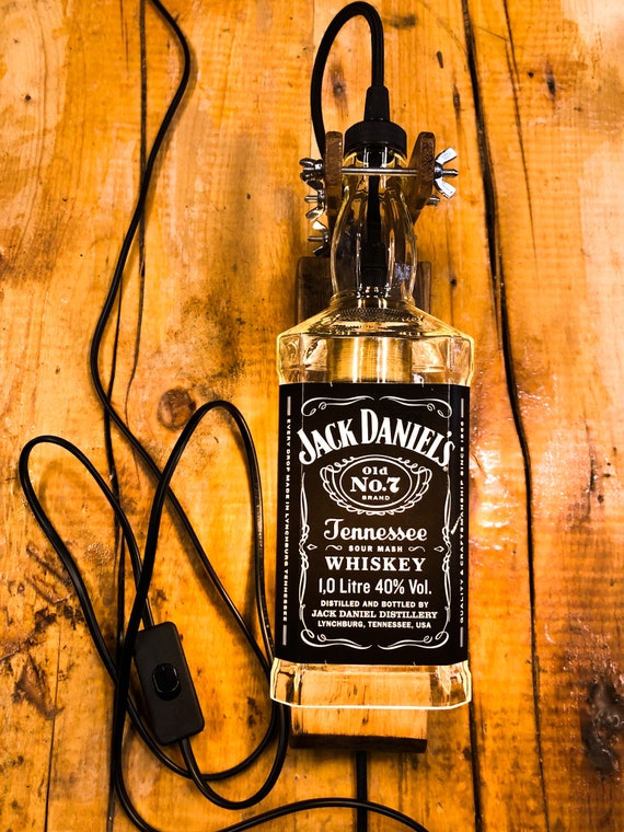 Jägermeister Bottle Wall Lamp: Handmade Oak Bar Decor Light - Etsy