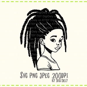 Cyfrowe — Dziewczyna z dredami — Ilustracja w formatach SVG, PNG, JPEG (do wydruków, kolaży, szkiców tatuaży)
