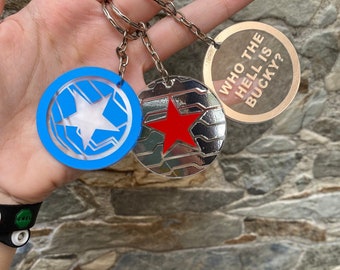 Marvel The Avengers Steve & Bucky Stucky grêle Keychain Porte-clés sangle Pendentif Marvel The Avengers Steve & Bucky Stucky grêle Keychain Porte-clés sangle Pendentif
