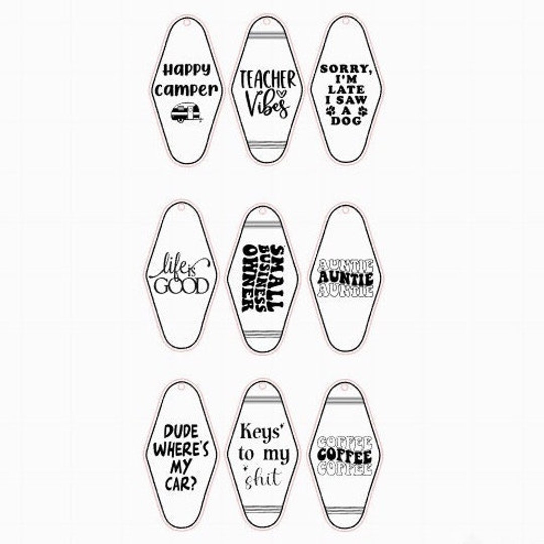 Retro Hotel Key Chain Svg, Funny Keychain Laser Files, Glowforge/beam