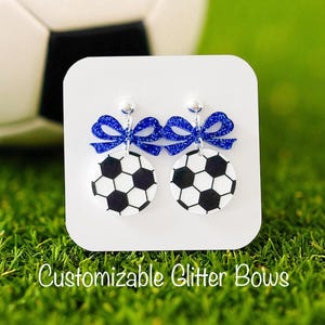 Soccer Ball Earrings | Soccer Mom Earrings | Soccer Lover Earrings | Soccer Fan Earrings | Glitter Soccer Earrings