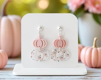 Floral Stack Pumpkin Earrings | Pumpkin Fall Earrings | Fall Floral Pumpkin Earrings | Thanksgiving Earrings | Autumn Earrings