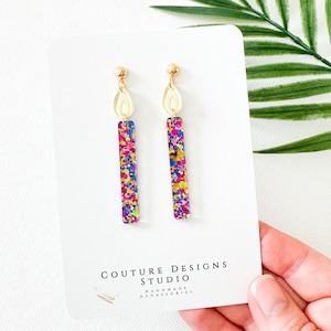 Glitter Birthday Candle Earrings | Birthday Girl Earrings | Birthday Candle Earrings | Candle Birthday Earrings