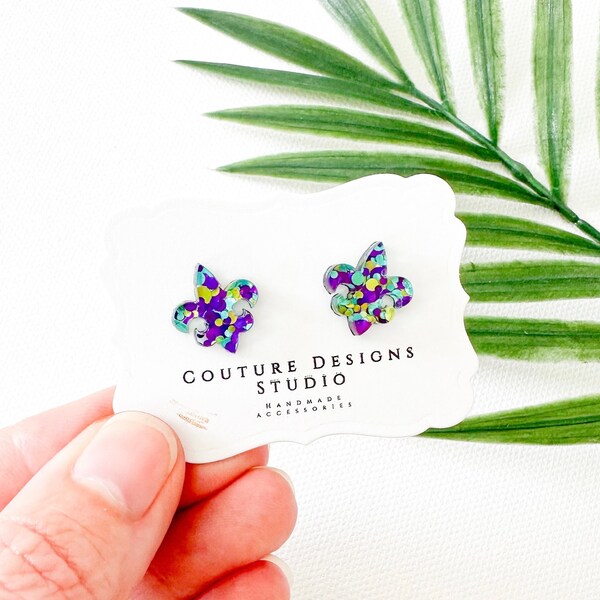 mardi gras earrings studs