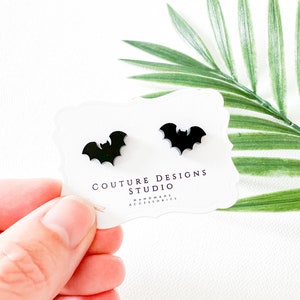 Bat Halloween Earrings | Black Bat Studs | Spooky Bat Earrings | Halloween Studs | Little Black Bat Earrings