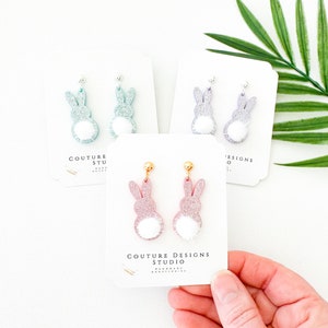Pastel Peep Earrings | Glitter Peep Easter Bunny Earrings | Peep Easter Earrings | Peep Marshmallow Earrings