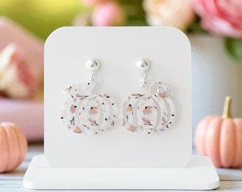 Fall Floral Pumpkin Earrings | Pumpkin Fall Earrings | Fall Pumpkin Earrings | Thanksgiving Earrings | Autumn Earrings