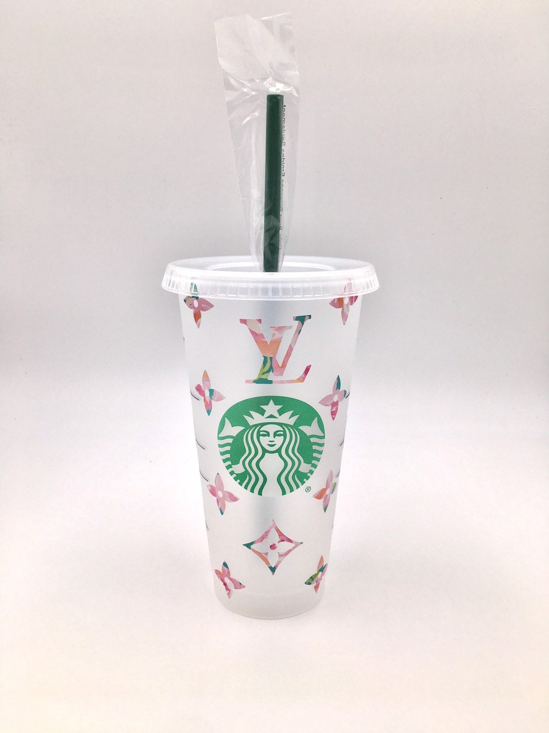 LV Starbucks Iced Coffee Cup - Louis Vuitton Inspired Starbucks Iced Coffee Cup, LV Iced Coffee ...