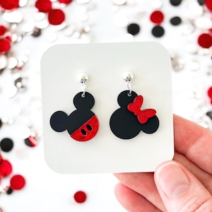 Mickey and Minnie Mouse Earrings | Mouse Earrings | Mickey Earrings | Minnie Mouse Earrings