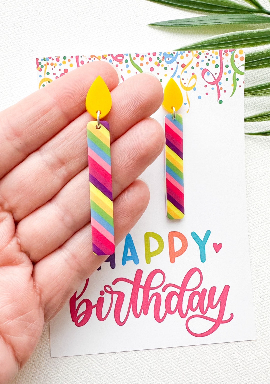 Birthday Candle Earrings Happy Birthday Earrings Birthday Etsy